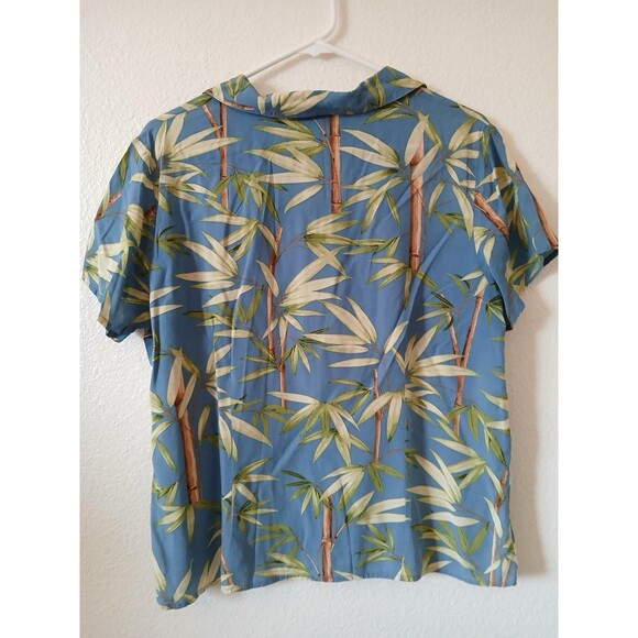 Set 2 Vintage Womens Hawaiian Shirt Bishop St Apparel Blue Green Medium Trópical - Picture 13 of 16